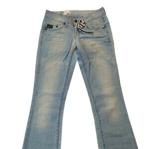 G-Star Raw 3301 Midge Bootcut Light Blue Speed Wash Denim Jeans Sz 26 NWT